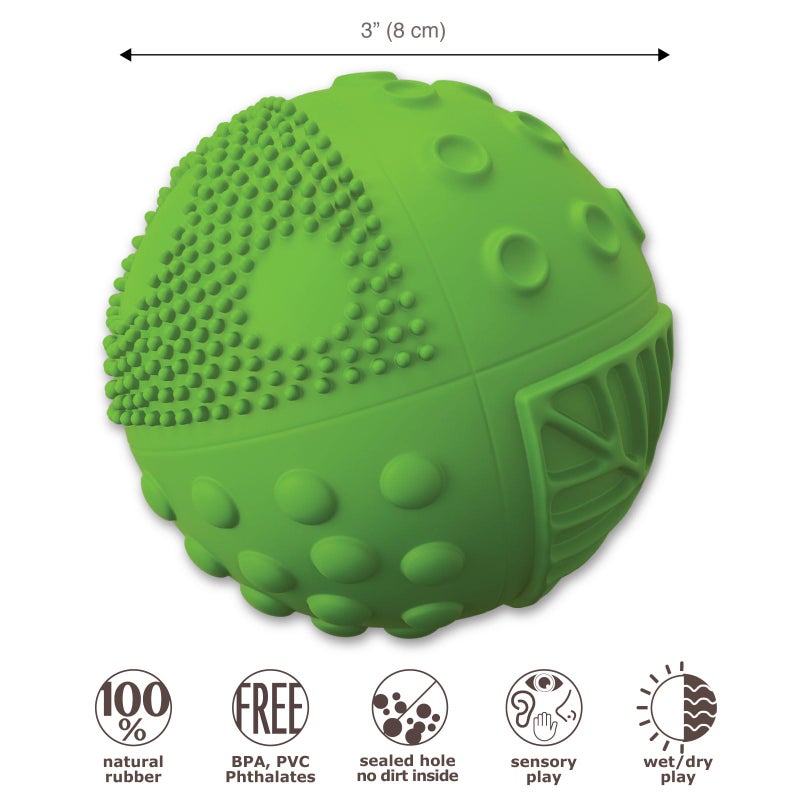 caaocho Pure Natural Rubber Sensory Ball Meadow 3" - Sealed Hole, BPA Free Baby Ball Toy, for Sensory Play, for Sensory Development, Hole Free Baby Toy, Perfect Bouncer, Without Hole - Image 3
